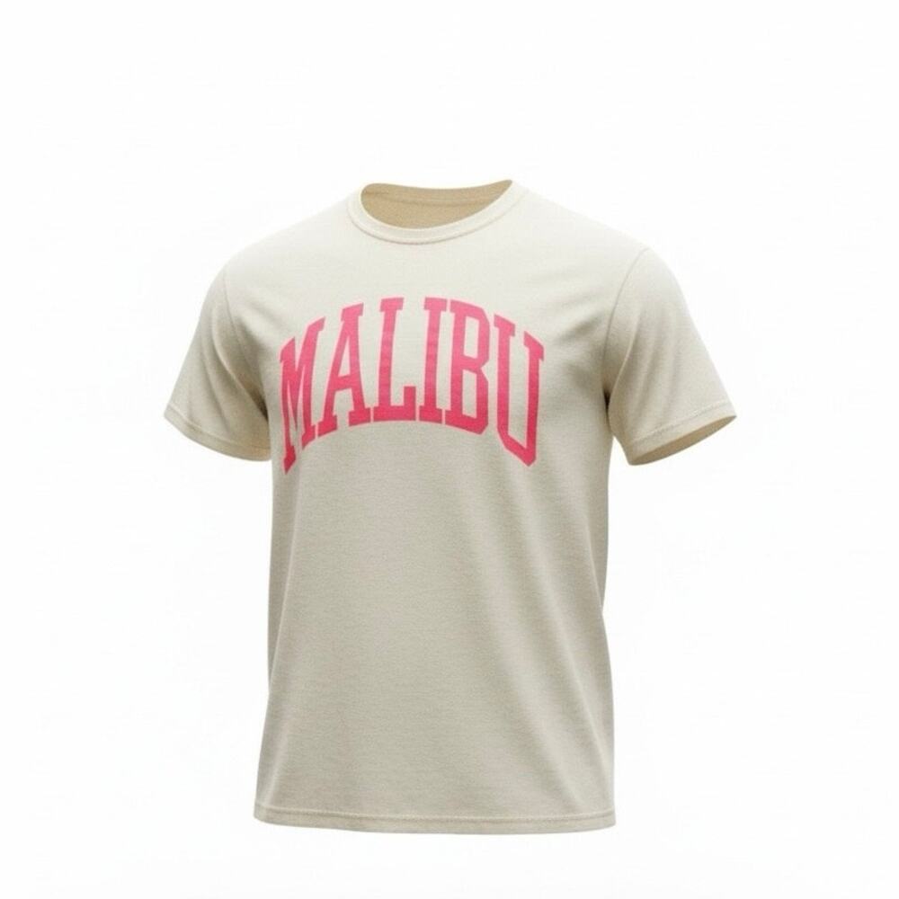 Sugar Flower Malibu Graphic T-Shirt 3X Beige Pink Logo
